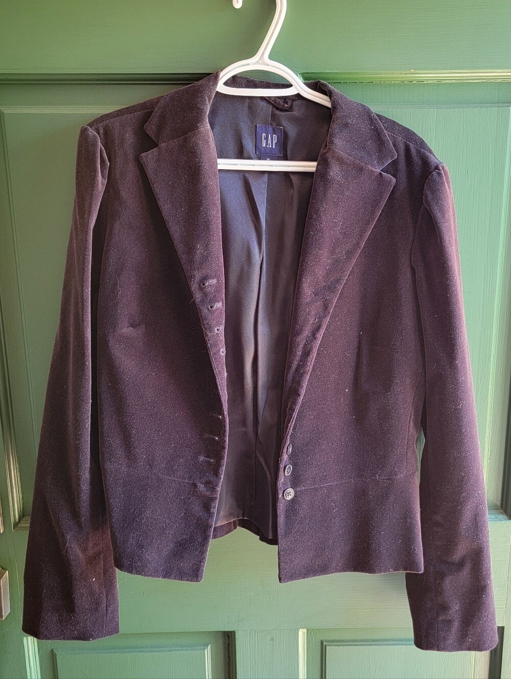 Vintage GAP Women's Velvet Blazer in Deep Plum SZ 12